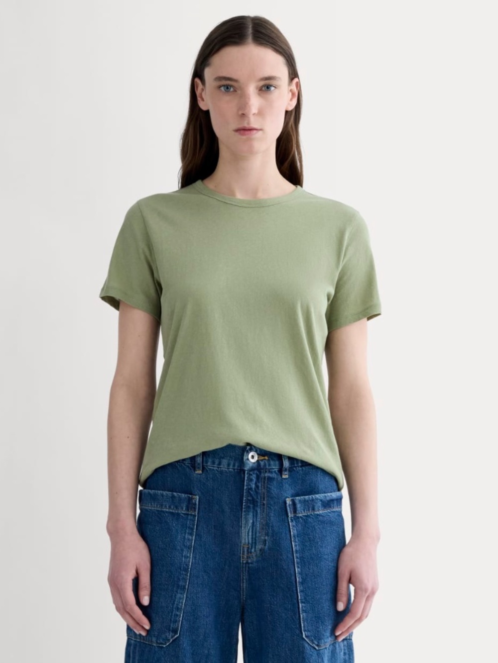 Everlane Women's Slim Air T-Shirt in Sagebrush, Size Extra Small